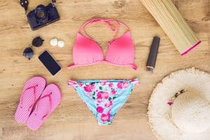 wearing swimwear
