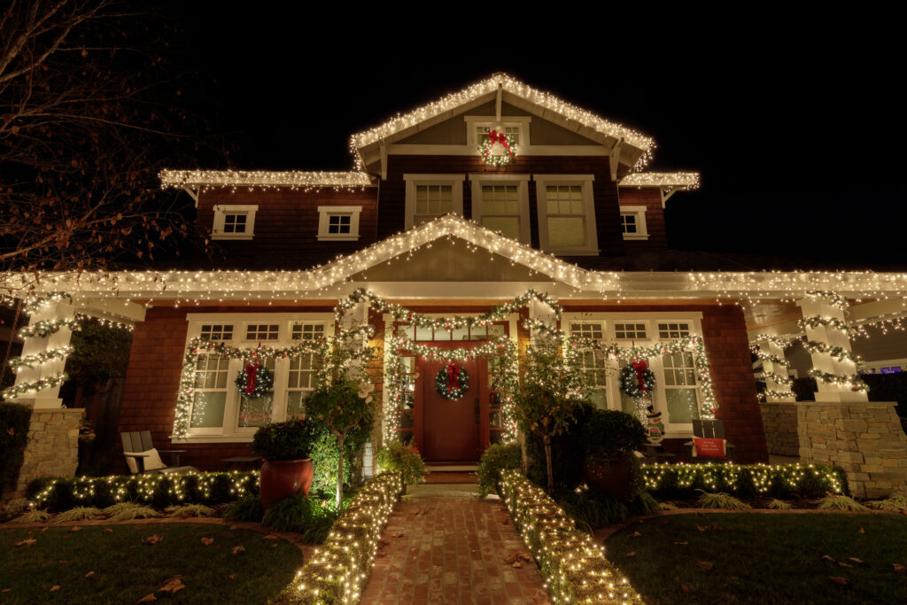 Christmas light installation
